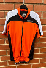 Zerorh+ Orange Black White Full Zip Short Sleeved Space Cycling Jersey Size M