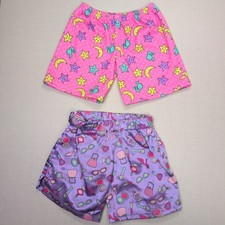 Build-A-Bear 2 x Pyjama PJs Shorts - Pink & Purple