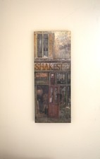 Vintage Ruane Manning Bookstore French Shakespeare Boxed Print on Canvas 50x20