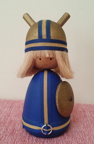 Vintage swedish wooden viking - vintage,
