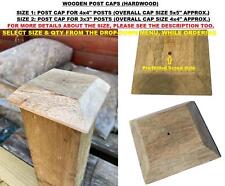 Fence Post Caps for 4x4” & 3x3” Posts, Wooden Post Caps with Hole Hardwood 1-24