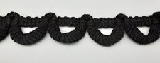 Vintage Black Looped Rope Effect Trim Gimp -Upholstery Dance Costumes 2cm x 2.7m