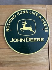 John Deere Cast Iron Sign Farm Equipment Parts Tractor Vintage Style Wall Decor