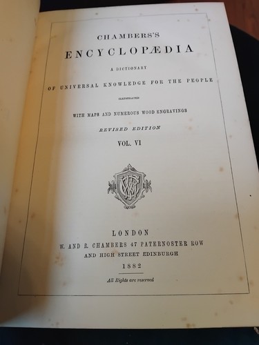 Antique book 1882 chambers - antique,
