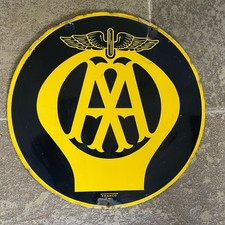 Vintage Original  VGC Double Sided AA Enamel Sign 18” Round