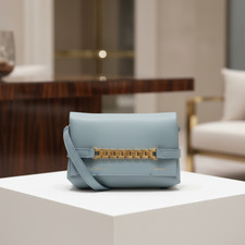 Victoria Beckham Light blue chain leather crossbody bag