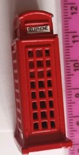 Vintage Old Metal British Telephone Box Small Display Paperweight Red 