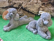 Handmade pair poodle candles boxed