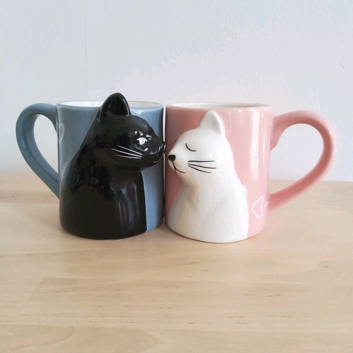 Kiss cat ceramic mugs - 3d,