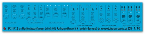 Peddinghaus decals 2189 - 1/16,
