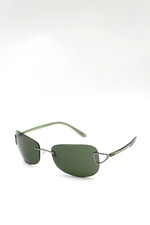Silhouette 8107 6127 Silver Green Frame / Green Lens Authentic Sunglasses