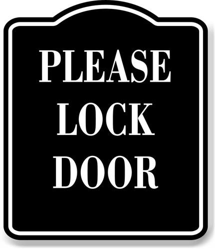 Please lock door - please, black