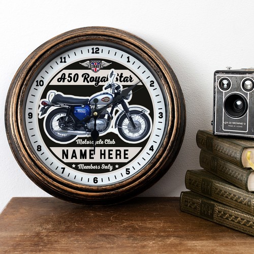 Personalised motorcycle clock - motorcycle,