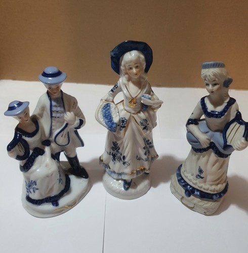 Vintage lady figurines - vintage, blue