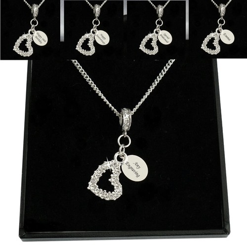 Engraved heart necklace - heart, for