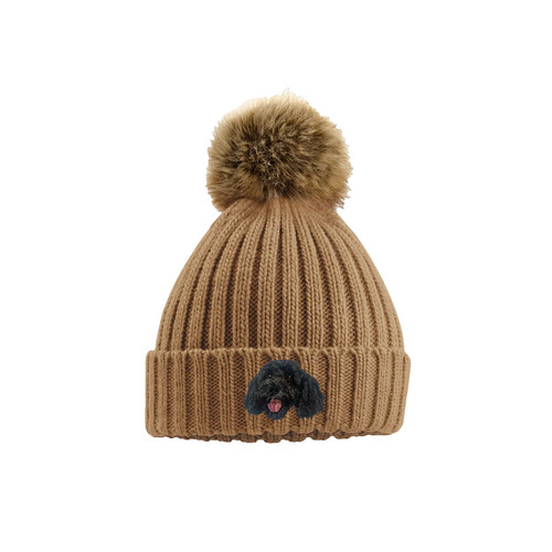 Black cockapoo dog embroidered - black,