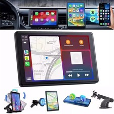 New 7" Portable Touch Screen Car Radio Stereo Wireless CarPlay Android Auto FM