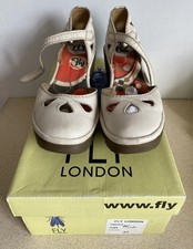 Fly London Women's Ivory Wedge Sandal Shoes ~ UK Size 4 EUR 37 ~ Boxed