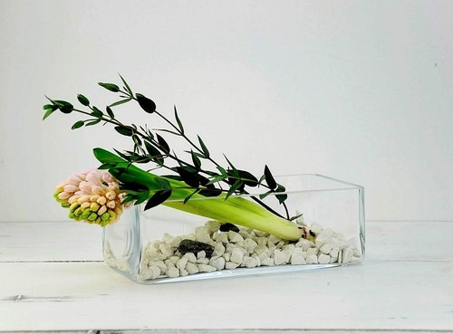 Glass square vase 26x13 - , cm