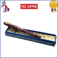 VINTAGE WATERMAN 92 DELUXE FOUNTAIN PEN IN RED MARBLE FLEXIBLE 14K GOLD FINE NIB