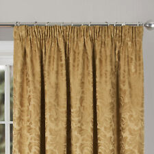 Damask Design Quality Lined Door Curtain With Tape Top Header And FREE Tie Back