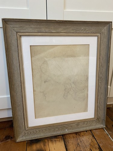Antique framed green roman - framed, green/roman