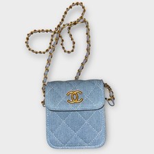 Chanel Denim Quilted Micro