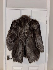 Saga fox fur grey real fur coat 