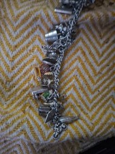 Vintage Gypsy Silver Charm Bracelet  28 Charms 7inch Lengh Over 70 Grams