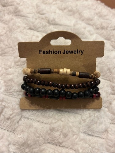 Boho wooden beaded stretch - wooden,