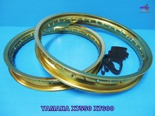 YAMAHA XT550 XT600   FRONT & REAR GOLD ALU WHEEL RIM SET  (ma6848)