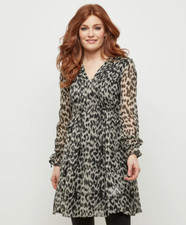 Joe Browns Animal Print Lined Tunic Dress Uk Size 20
