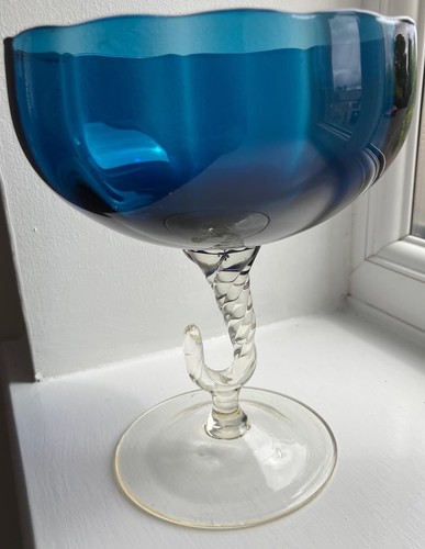 Vintage empoli art glass - vintage, blue