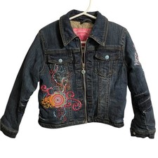 Pampolina Embroidered Warm Denim Jacket Girls 4T Spring Outdoor cute