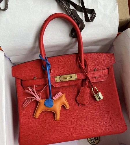 Hermes birkin red togo - birkin, 30