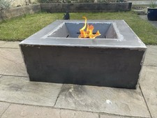 Modern Square Steel Firepit | Summer | Garden Party | Long Lasting | RRP £489