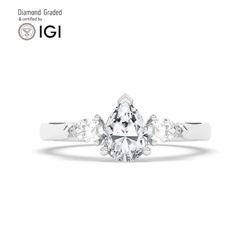 Pear diamond trilogy ring - diamond,