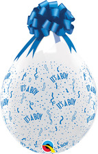 Qualatex 18" Clear It's A Boy Stuffing Balloons x5