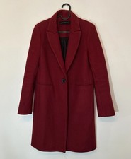 Zara Coat Ladies Wool Blend Jacket Coat Size Small Uk 8 10
