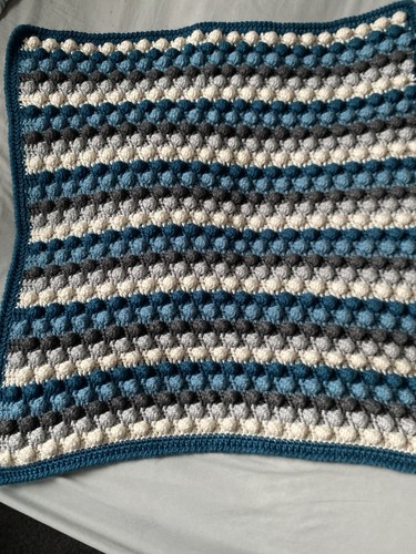 Blue hand knitted - hand, shawl