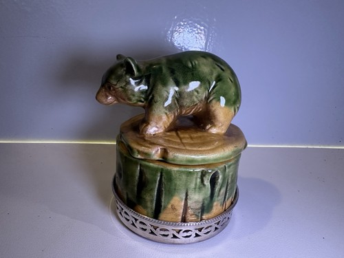 Antique ceramic bear honey pot - ceramic,