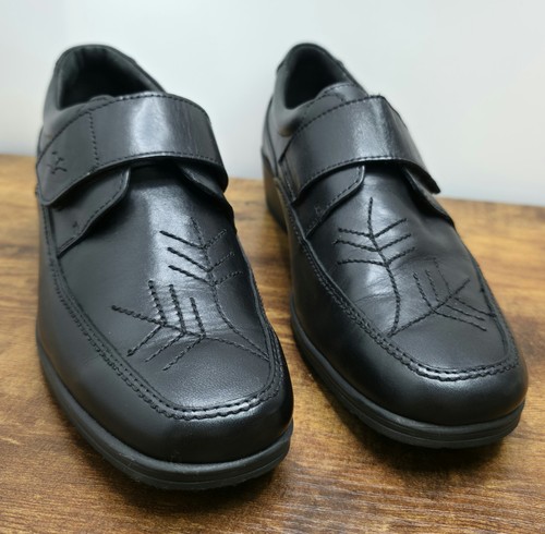 Fly flot black leather - leather, womens