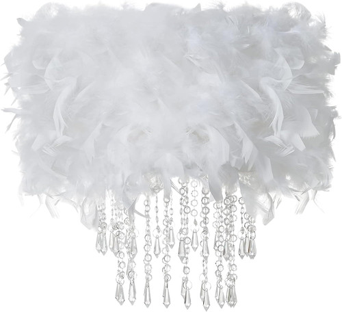 Feather lampshade with acrylic - feather,