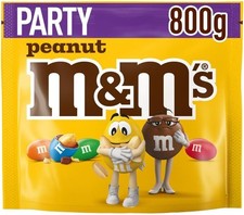 M&M'S Chocolate Bag, Peanut & Milk Chocolate, 800g 800 g (Pack of 1), black 