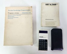 Sinclair Cambridge Programmable Calculator, Case, Manuals, Books Program Library