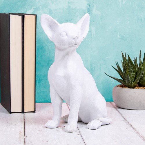 Large 24cm white chihuahua dog - large,