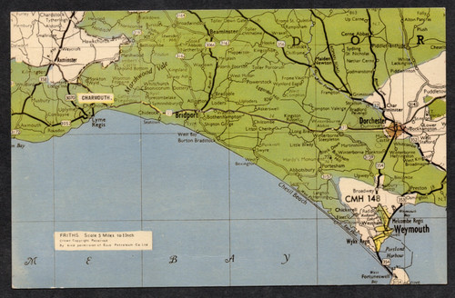 Postcard dorset map card - map, by