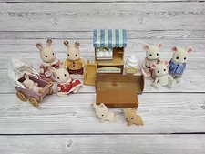 Sylvanian Families Bundle Mouse& Rabbit Figures Ice Cream Shop Pieces.PAC2005461