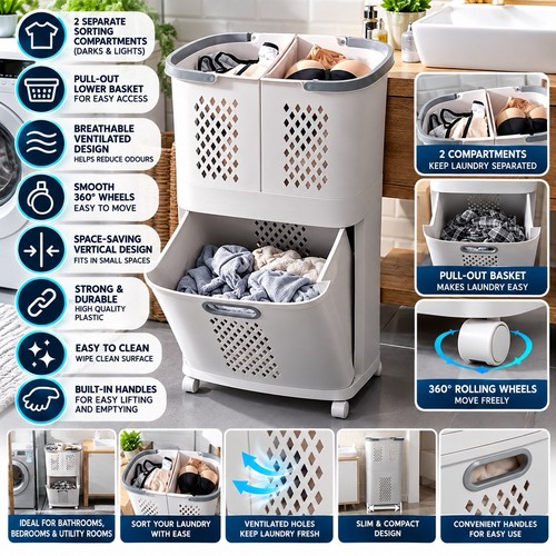 Mobile laundry sorter cart - mobile,