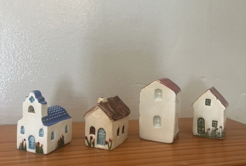 Tiny ceramic houses - ceramic, greek